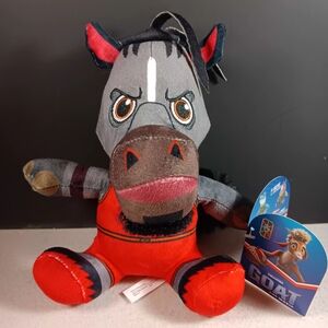 Goat Plush Toy for Kids - Gray & Red Cuddly Stuffed Animal